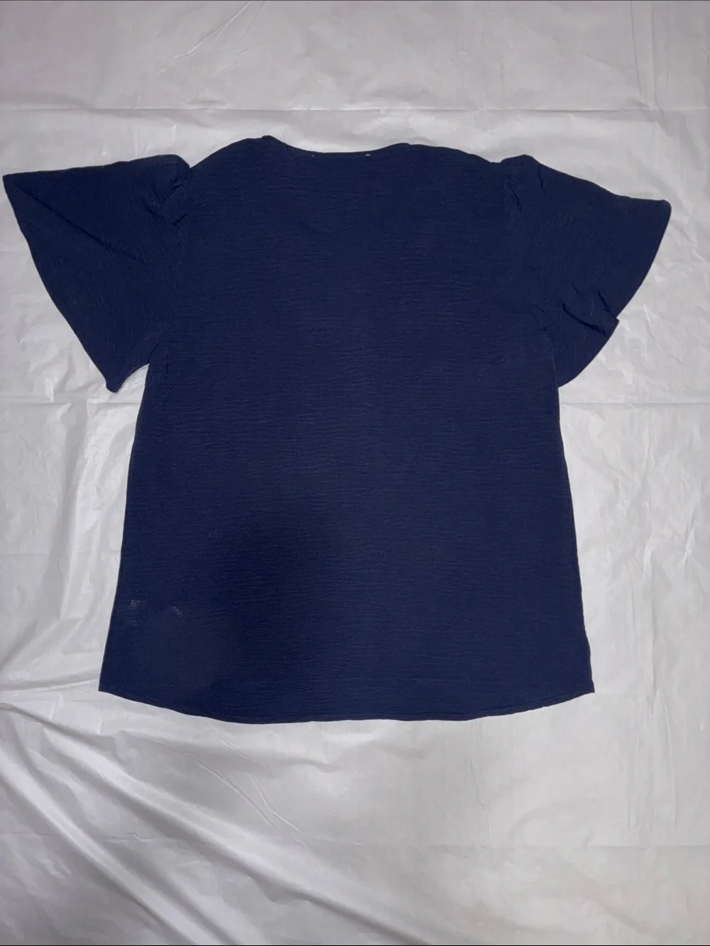 Michael Kors Deep Navy Lace-Up Short Sleeve Blouse